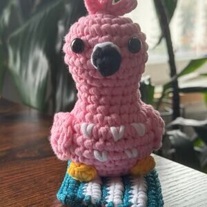 *Pre-made Plushie* Woobles Zoe the Flamingo and Beach Blanket Accessory (mod)